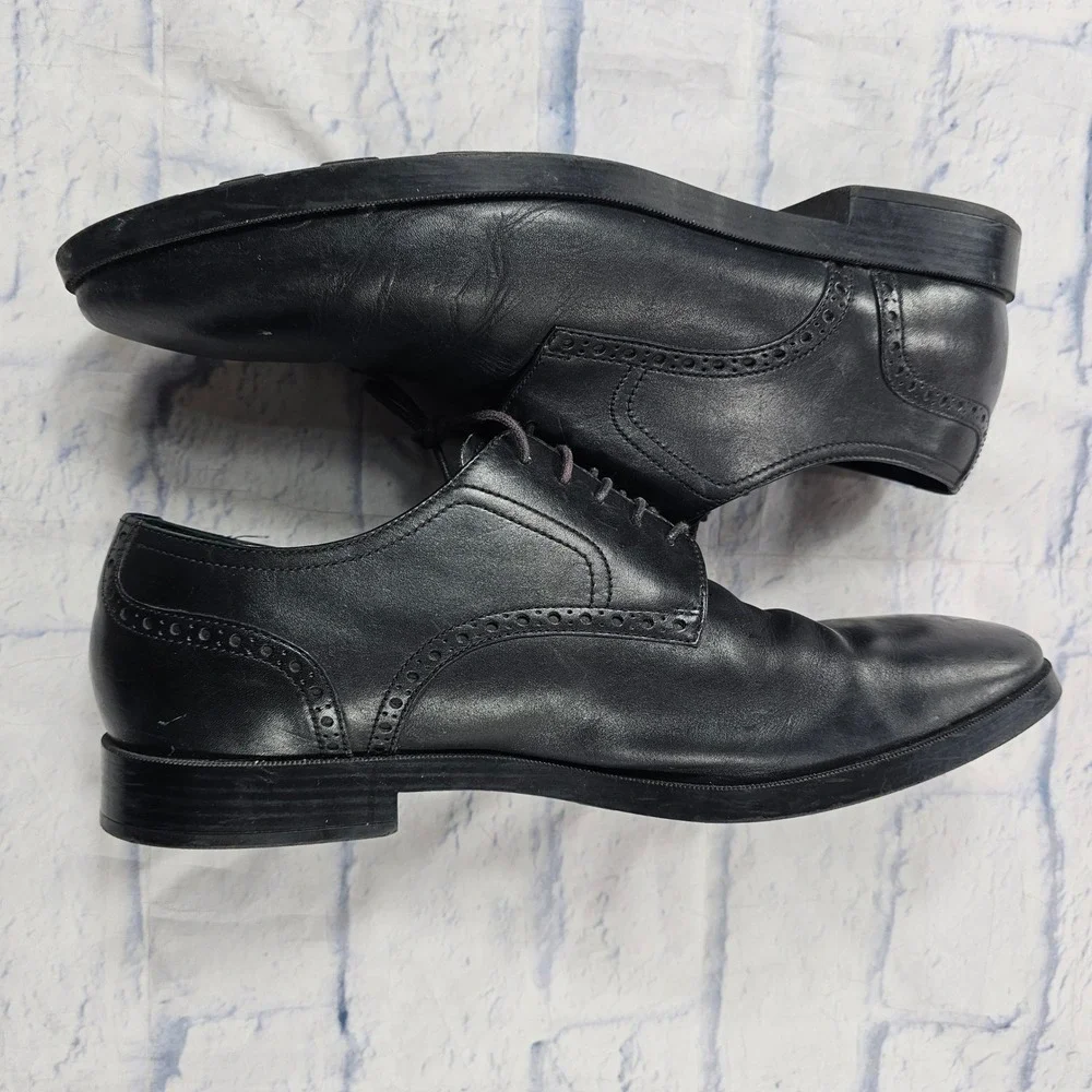 Cole Haan Jefferson Grand.OS Oxford Mens 11 Black Leather Brogue Derby Shoes
